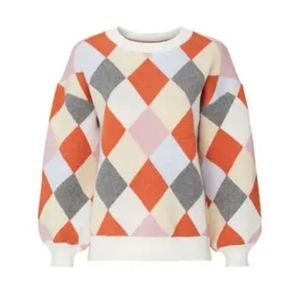J.O.A. Colorblock Argyle Sweater